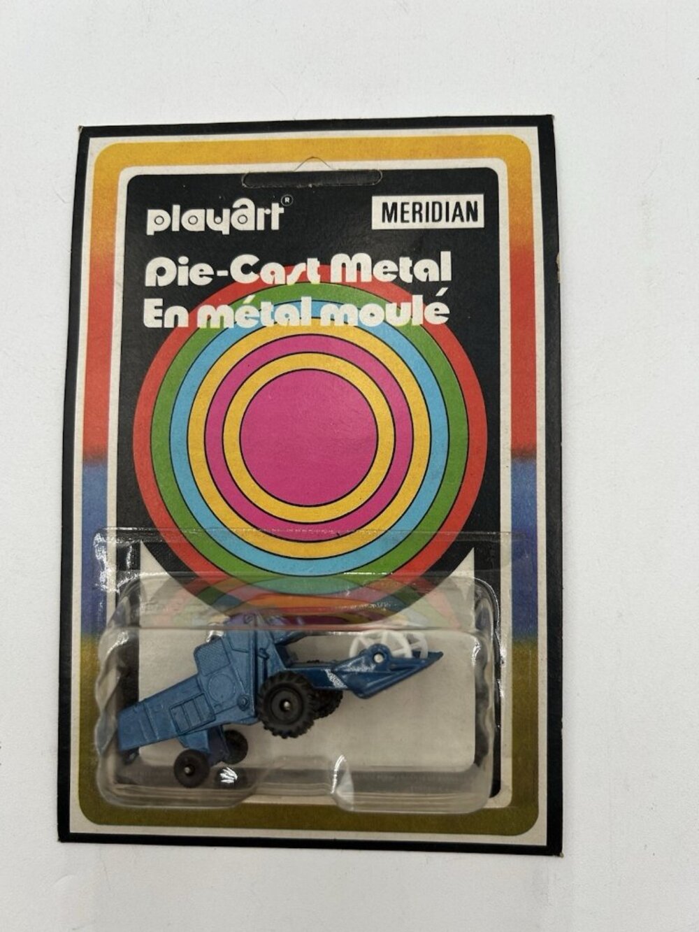 PlayArt Meridian Combine Die Cast Metal Blue On Card UnPunched Hong Kong